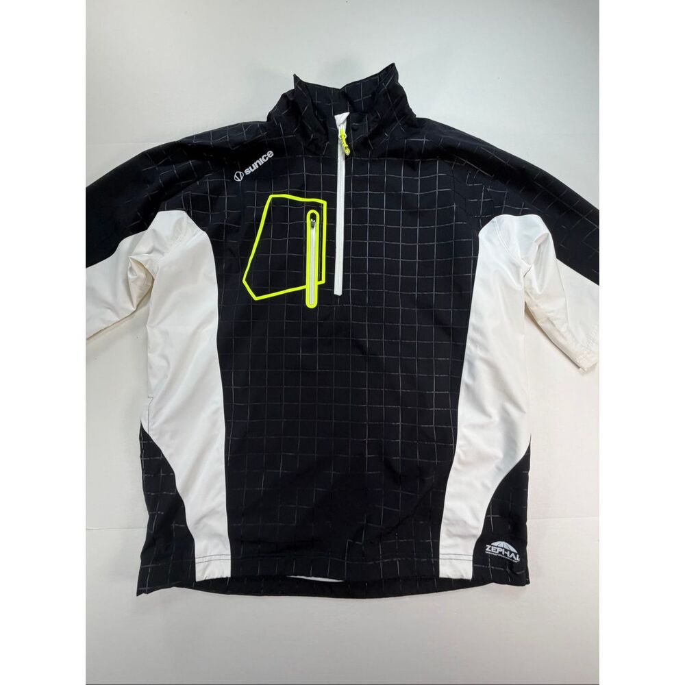 Sunice Zephal Typhoon Golf Rain Jacket Men’s M Black Waterproof 1/2 Zip Stretch